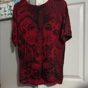 Vibrant Red Graphic Women's Tee